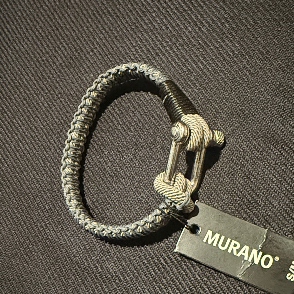 Murano Charcoal Braided Bracelet